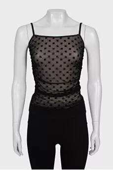 Transparent top with signature print
