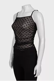 Transparent top with signature print