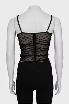 Transparent top with signature print
