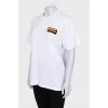 T-shirt decorated with a patch