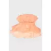 Children's peach dress with short sleeves