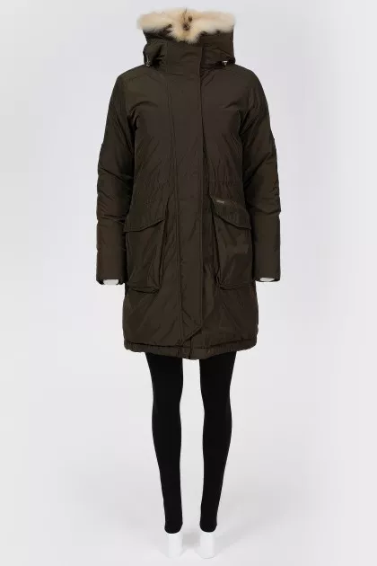 Park with natural fur on lightning and buttons