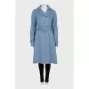 Blue wool coat with a belt