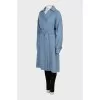 Blue wool coat with a belt