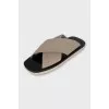 Flat textile sandals