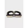 Flat textile sandals