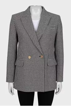 Black and white houndstooth print jacket