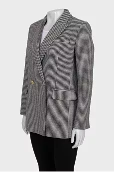 Black and white houndstooth print jacket