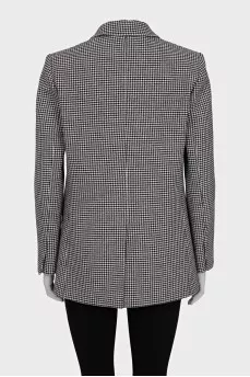 Black and white houndstooth print jacket