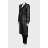 Leather coat with a belt