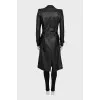 Leather coat with a belt