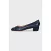 Blue shoes with silver decor