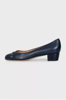 Blue shoes with silver decor