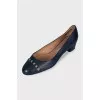 Blue shoes with silver decor