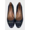 Blue shoes with silver decor