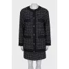 Tweed black suit with a skirt