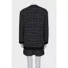 Tweed black suit with a skirt