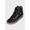 Black lace-up boots