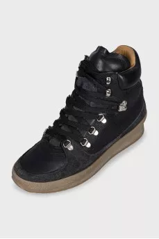 Black lace-up boots