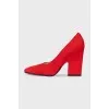 Red suede shoes