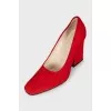 Red suede shoes