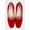 Red suede shoes