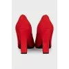 Red suede shoes
