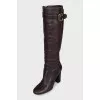 Brown leather boots