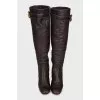 Brown leather boots