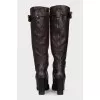 Brown leather boots