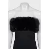 Sleeveless dress decorated with fur
