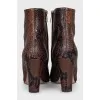 Animal print embossed ankle boots