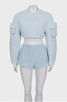 Light blue suit with patch pockets
