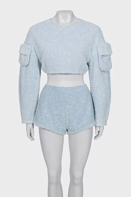 Light blue suit with patch pockets
