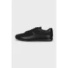 Men's leather sneakers with logo