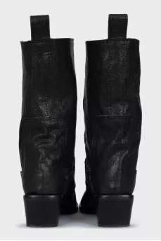 Leather Cossack boots with heels