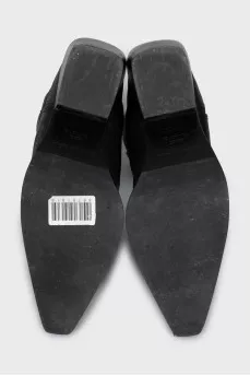 Leather Cossack boots with heels