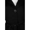 Coat with fur collar and belt