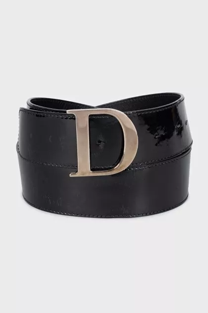 Patent leather wide belt
