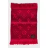 Red scarf with signature print