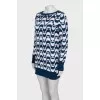 White and blue cashmere dress