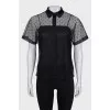 Black mesh blouse
