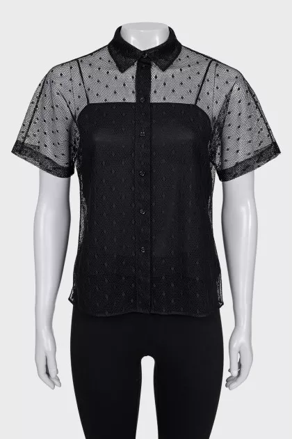 Black mesh blouse