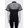 Black mesh blouse