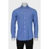 Men's blue shirt with white stripes