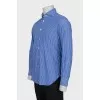 Men's blue shirt with white stripes