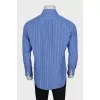 Men's blue shirt with white stripes
