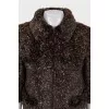 Short rabbit fur coat