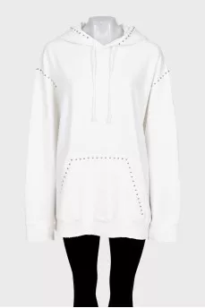 Белое oversize худи с биркой
