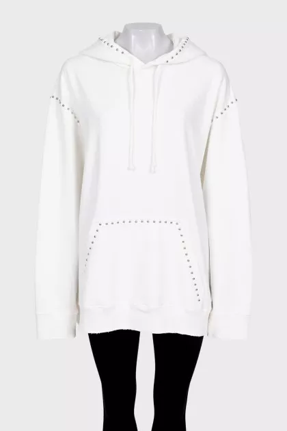 Белое oversize худи с биркой